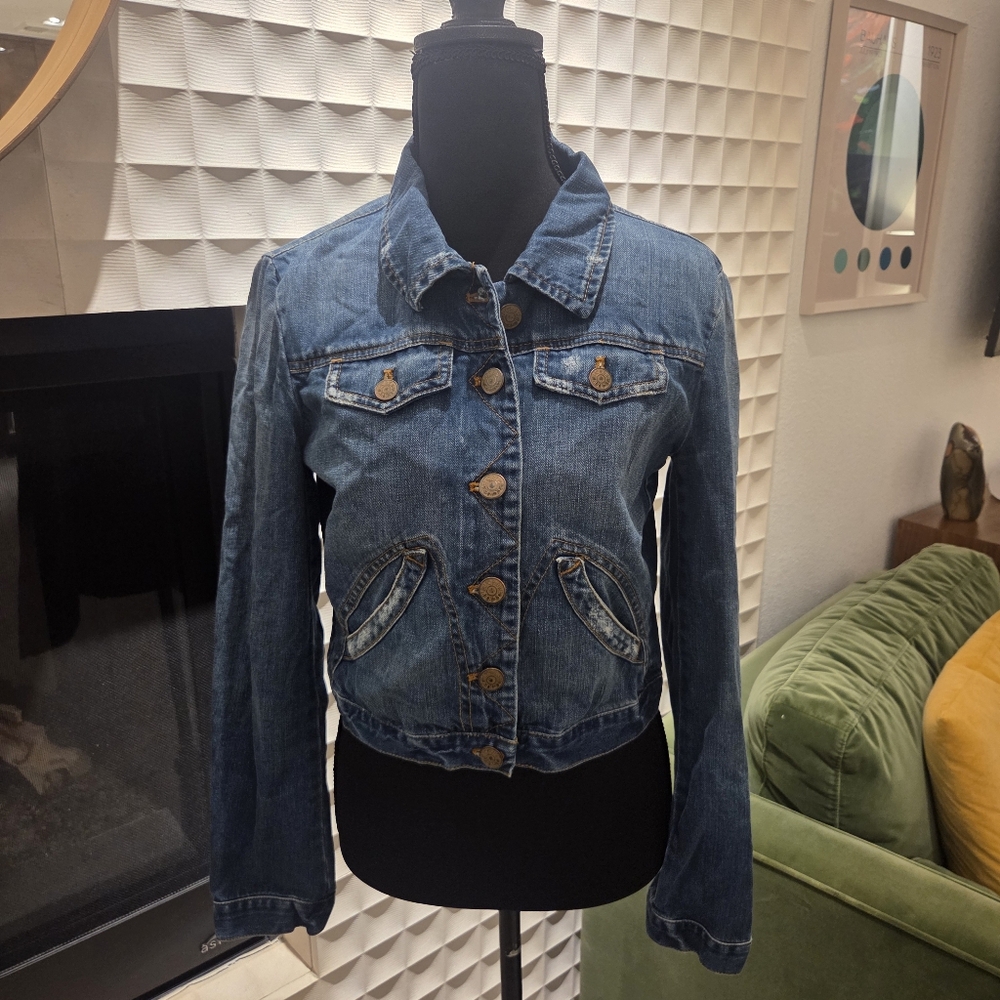 J.Crew Bowery Wash Cropped Denim Jean Jacket – Women’s Size 6